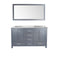 Laviva Wilson 60" Gray Double Sink Bathroom Vanity with Matte White VIVA Stone Solid Surface Countertop 313ANG-60G-MW