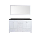 Laviva Wilson 60" White Double Sink Bathroom Vanity with Matte Black VIVA Stone Solid Surface Countertop 313ANG-60W-MB