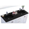 Laviva Wilson 60" White Double Sink Bathroom Vanity with Matte Black VIVA Stone Solid Surface Countertop 313ANG-60W-MB