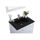 Laviva Luna 30" White Bathroom Vanity with Matte Black VIVA Stone Solid Surface Countertop 313DVN-30W-MB