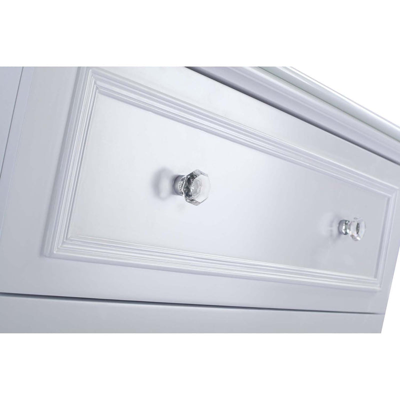 Laviva Luna 30" White Bathroom Vanity with Matte Black VIVA Stone Solid Surface Countertop 313DVN-30W-MB