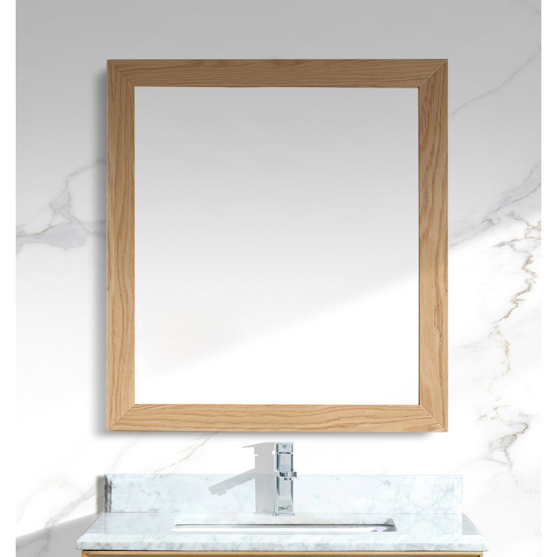 Laviva Sterling 30" Framed Square California White Oak Mirror 313FF-3030CO