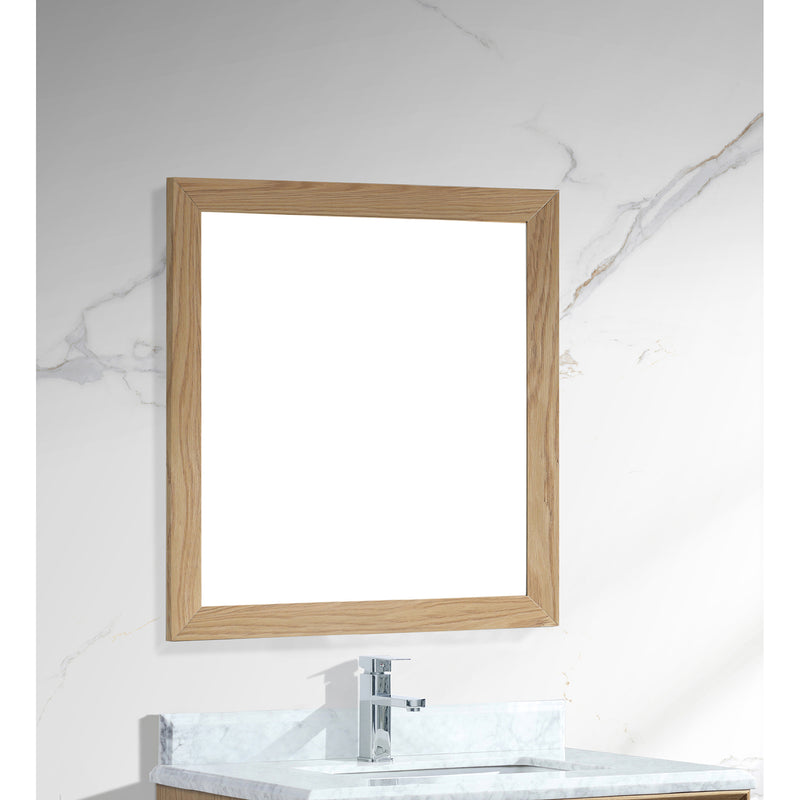 Laviva Sterling 30" Framed Square California White Oak Mirror 313FF-3030CO