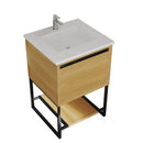 Laviva Alto 24" California White Oak Bathroom Vanity with Matte White VIVA Stone Solid Surface Countertop 313SMR-24CO-MW