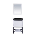 Laviva Alto 24" White Bathroom Vanity with Matte Black VIVA Stone Solid Surface Countertop 313SMR-24W-MB