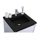 Laviva Alto 24" White Bathroom Vanity with Matte Black VIVA Stone Solid Surface Countertop 313SMR-24W-MB