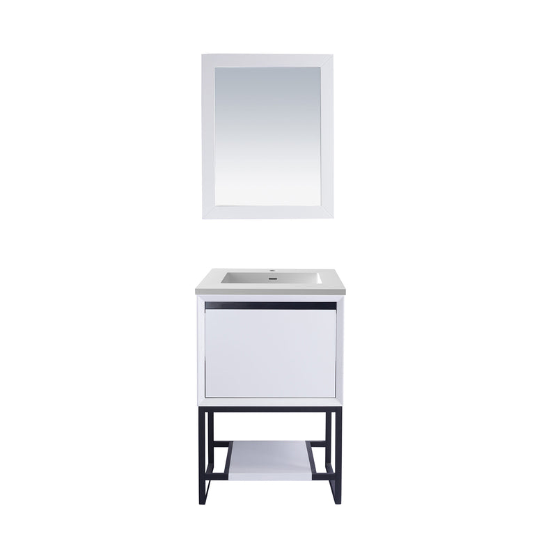 Laviva Alto 24" White Bathroom Vanity with Matte White VIVA Stone Solid Surface Countertop 313SMR-24W-MW