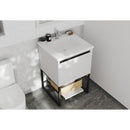 Laviva Alto 24" White Bathroom Vanity with Matte White VIVA Stone Solid Surface Countertop 313SMR-24W-MW