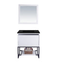 Laviva Alto 30" White Bathroom Vanity with Matte Black VIVA Stone Solid Surface Countertop 313SMR-30W-MB