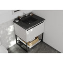 Laviva Alto 30" White Bathroom Vanity with Matte Black VIVA Stone Solid Surface Countertop 313SMR-30W-MB