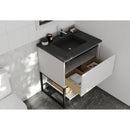 Laviva Alto 30" White Bathroom Vanity with Matte Black VIVA Stone Solid Surface Countertop 313SMR-30W-MB