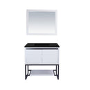 Laviva Alto 36" White Bathroom Vanity with Matte Black VIVA Stone Solid Surface Countertop 313SMR-36W-MB