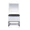 Laviva Alto 36" White Bathroom Vanity with Matte Black VIVA Stone Solid Surface Countertop 313SMR-36W-MB