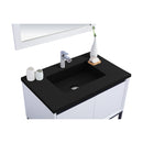 Laviva Alto 36" White Bathroom Vanity with Matte Black VIVA Stone Solid Surface Countertop 313SMR-36W-MB