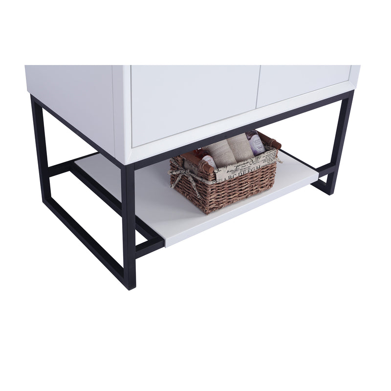 Laviva Alto 36" White Bathroom Vanity with Matte Black VIVA Stone Solid Surface Countertop 313SMR-36W-MB