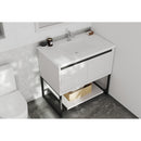 Laviva Alto 36" White Bathroom Vanity with Matte White VIVA Stone Solid Surface Countertop 313SMR-36W-MW