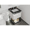 Laviva Forever 24" Single Hole Black Wood Marble Countertop with Rectangular Ceramic Sink 313SQ1H-24-BW