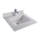 Laviva Forever 24" Single Hole White Quartz Countertop with Rectangular Ceramic Sink 313SQ1H-24-WQ