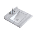 Laviva Forever 24" Single Hole White Stripes Marble Countertop with Rectangular Ceramic Sink 313SQ1H-24-WS