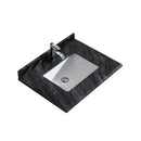 Laviva Forever 30" Single Hole Black Wood Marble Countertop with Rectangular Ceramic Sink 313SQ1H-30-BW
