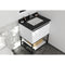 Laviva Forever 30" Single Hole Black Wood Marble Countertop with Rectangular Ceramic Sink 313SQ1H-30-BW