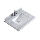 Laviva Forever 30" Single Hole White Stripes Marble Countertop with Rectangular Ceramic Sink 313SQ1H-30-WS