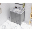 Laviva Forever 30" Single Hole White Stripes Marble Countertop with Rectangular Ceramic Sink 313SQ1H-30-WS