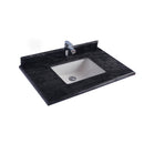 Laviva Forever 36" Single Hole Black Wood Marble Countertop with Rectangular Ceramic Sink 313SQ1H-36-BW