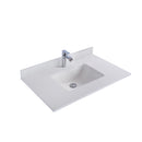 Laviva Forever 36" Single Hole White Quartz Countertop with Rectangular Ceramic Sink 313SQ1H-36-WQ