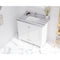 Laviva Forever 36" Single Hole White Stripes Marble Countertop with Rectangular Ceramic Sink 313SQ1H-36-WS