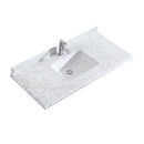 Laviva Forever 48" Single Hole White Carrara Marble Countertop with Rectangular Ceramic Sink 313SQ1H-48-WC