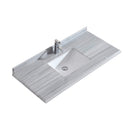 Laviva Forever 48" Single Hole White Stripes Marble Countertop with Rectangular Ceramic Sink 313SQ1H-48-WS