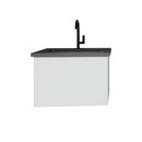 Laviva Vitri 24" Cloud White Bathroom Vanity with VIVA Stone Matte Black Solid Surface Countertop 313VTR-24CW-MB