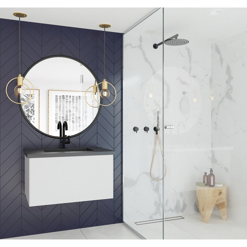 Laviva Vitri 30" Cloud White Bathroom Vanity with VIVA Stone Matte Black Solid Surface Countertop 313VTR-30CW-MB