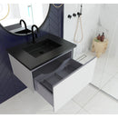 Laviva Vitri 30" Cloud White Bathroom Vanity with VIVA Stone Matte Black Solid Surface Countertop 313VTR-30CW-MB