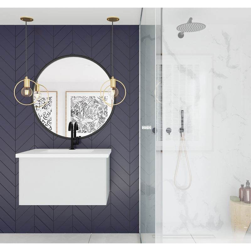 Laviva Vitri 30" Cloud White Bathroom Vanity with VIVA Stone Matte White Solid Surface Countertop 313VTR-30CW-MW