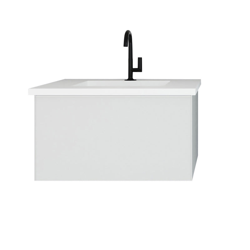 Laviva Vitri 30" Cloud White Bathroom Vanity with VIVA Stone Matte White Solid Surface Countertop 313VTR-30CW-MW