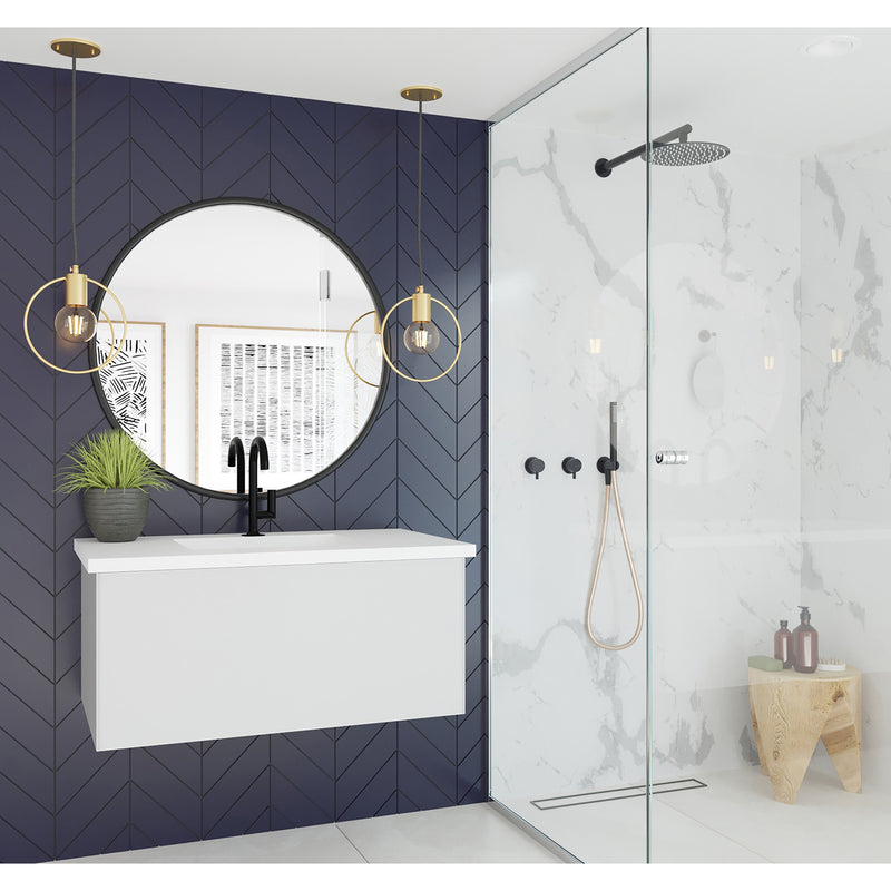Laviva Vitri 36" Cloud White Bathroom Vanity with VIVA Stone Matte White Solid Surface Countertop 313VTR-36CW-MW