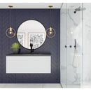 Laviva Vitri 42" Cloud White Bathroom Vanity with VIVA Stone Matte Black Solid Surface Countertop 313VTR-42CW-MB