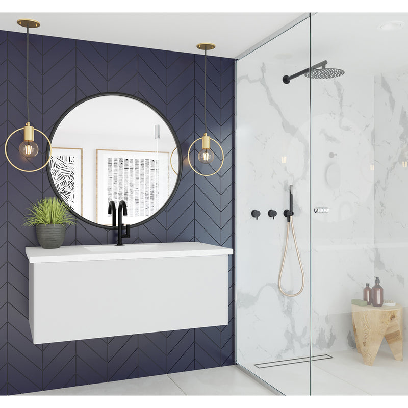 Laviva Vitri 42" Cloud White Bathroom Vanity with VIVA Stone Matte White Solid Surface Countertop 313VTR-42CW-MW