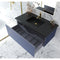Laviva Vitri 42" Nautical Blue Bathroom Vanity with VIVA Stone Matte Black Solid Surface Countertop 313VTR-42NB-MB