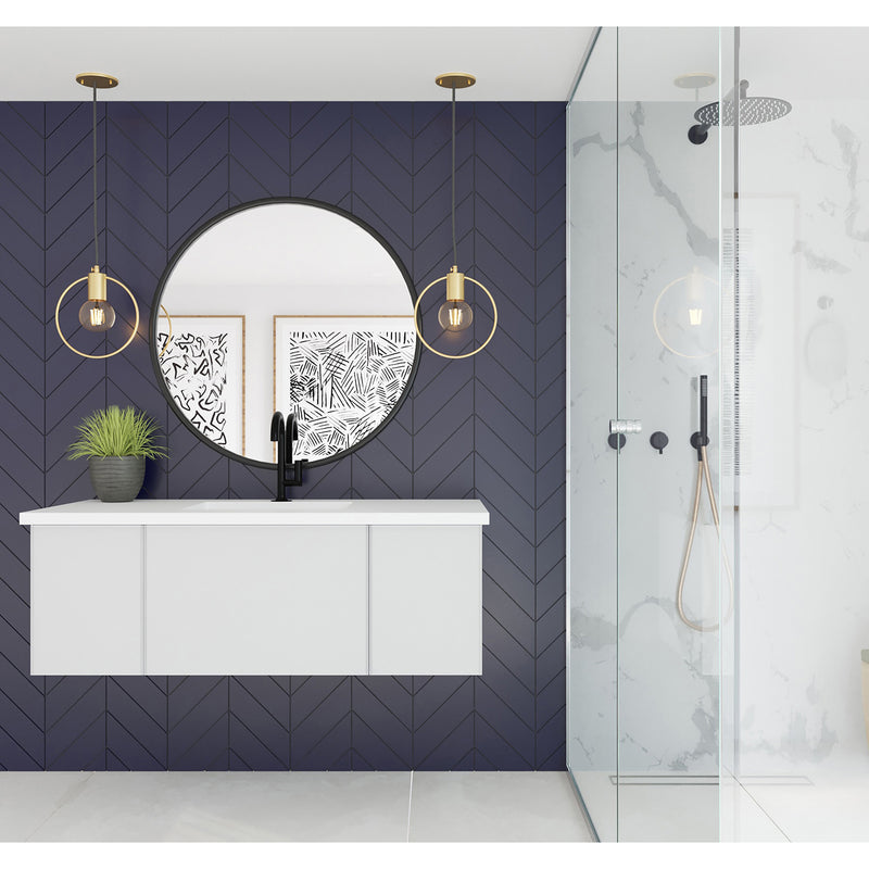Laviva Vitri 48" Cloud White Bathroom Vanity with VIVA Stone Matte White Solid Surface Countertop 313VTR-48CW-MW