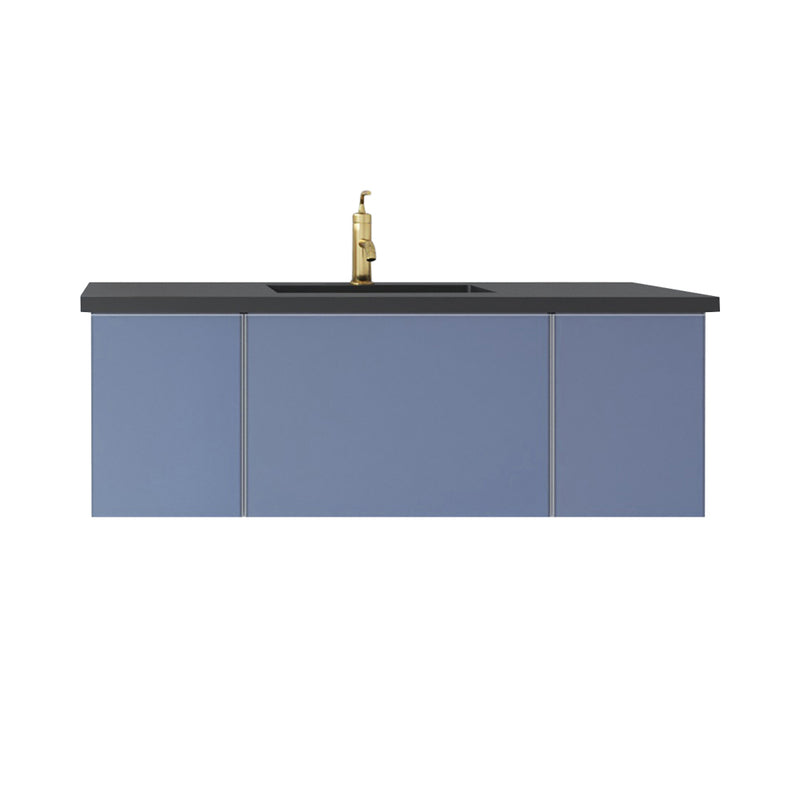 Laviva Vitri 48" Nautical Blue Bathroom Vanity with VIVA Stone Matte Black Solid Surface Countertop 313VTR-48NB-MB
