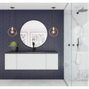 Laviva Vitri 54" Cloud White Bathroom Vanity with VIVA Stone Matte Black Solid Surface Countertop 313VTR-54CW-MB