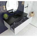 Laviva Vitri 54" Cloud White Bathroom Vanity with VIVA Stone Matte Black Solid Surface Countertop 313VTR-54CW-MB