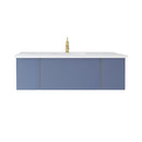 Laviva Vitri 54" Nautical Blue Bathroom Vanity with VIVA Stone Matte White Solid Surface Countertop 313VTR-54NB-MW