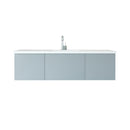 Laviva Vitri 60" Fossil Gray Single Sink Bathroom Vanity with VIVA Stone Matte White Solid Surface Countertop 313VTR-60CFG-MW