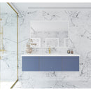 Laviva Vitri 60" Nautical Blue Single Sink Bathroom Vanity with VIVA Stone Matte White Solid Surface Countertop 313VTR-60CNB-MW