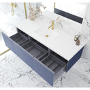 Laviva Vitri 60" Nautical Blue Single Sink Bathroom Vanity with VIVA Stone Matte White Solid Surface Countertop 313VTR-60CNB-MW