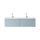 Laviva Vitri 60" Fossil Gray Double Sink Bathroom Vanity with VIVA Stone Matte White Solid Surface Countertop 313VTR-60DFG-MW